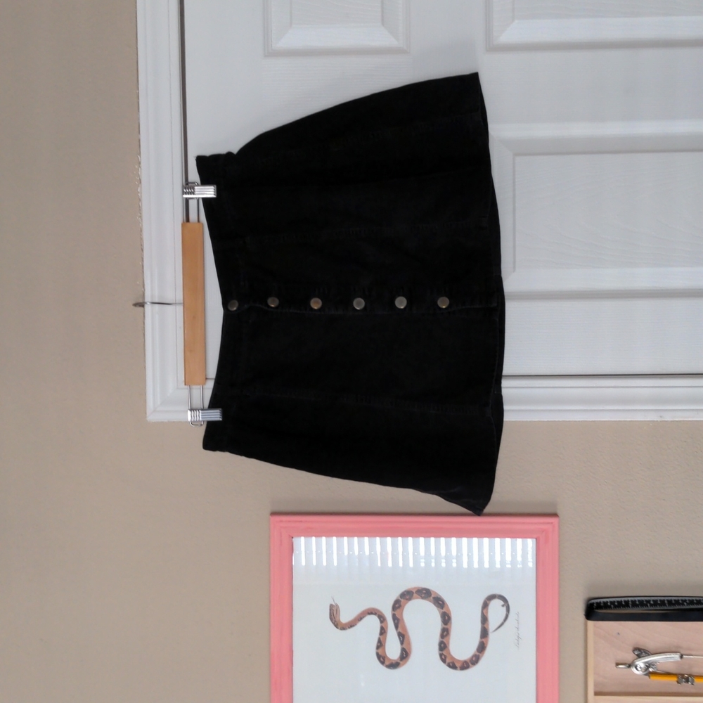 Black Button front Skirt